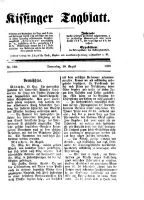 Kissinger Tagblatt Donnerstag 26. August 1869