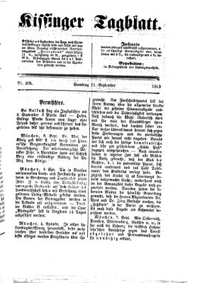 Kissinger Tagblatt Samstag 11. September 1869