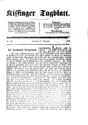 Kissinger Tagblatt Samstag 25. September 1869