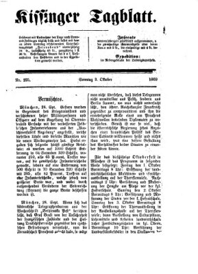 Kissinger Tagblatt Sonntag 3. Oktober 1869