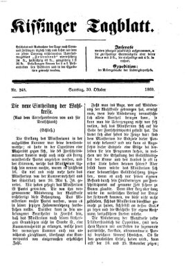 Kissinger Tagblatt Samstag 30. Oktober 1869