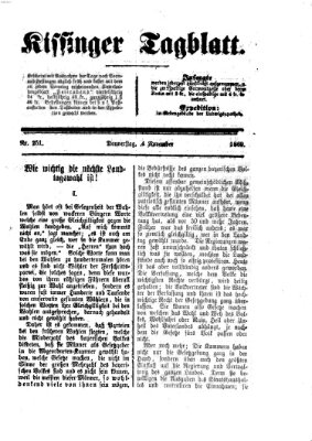 Kissinger Tagblatt Donnerstag 4. November 1869