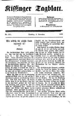 Kissinger Tagblatt Dienstag 9. November 1869