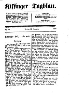 Kissinger Tagblatt Freitag 12. November 1869