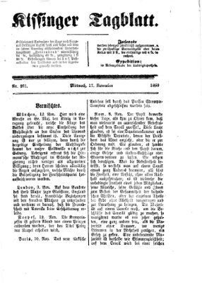 Kissinger Tagblatt Mittwoch 17. November 1869