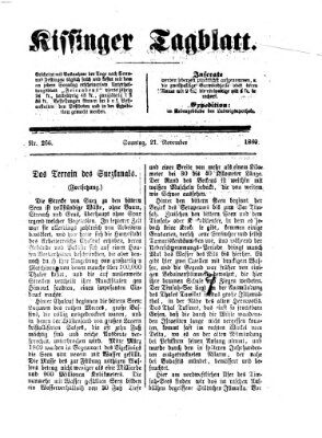 Kissinger Tagblatt Sonntag 21. November 1869