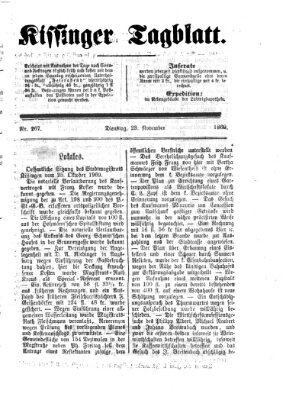 Kissinger Tagblatt Dienstag 23. November 1869