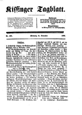 Kissinger Tagblatt Mittwoch 24. November 1869