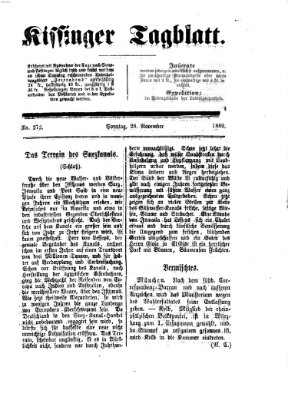 Kissinger Tagblatt Sonntag 28. November 1869