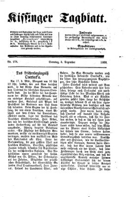 Kissinger Tagblatt Sonntag 5. Dezember 1869