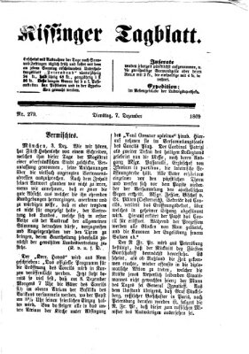 Kissinger Tagblatt Dienstag 7. Dezember 1869