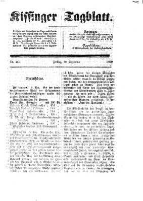 Kissinger Tagblatt Freitag 10. Dezember 1869