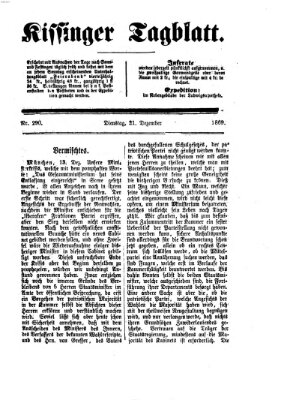 Kissinger Tagblatt Dienstag 21. Dezember 1869