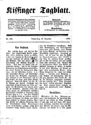 Kissinger Tagblatt Donnerstag 23. Dezember 1869