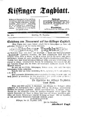 Kissinger Tagblatt Samstag 25. Dezember 1869