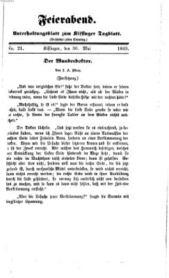 Feierabend (Kissinger Tagblatt) Sonntag 30. Mai 1869