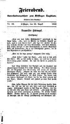 Feierabend (Kissinger Tagblatt) Sonntag 22. August 1869