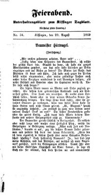 Feierabend (Kissinger Tagblatt) Sonntag 29. August 1869