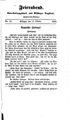 Feierabend (Kissinger Tagblatt) Sonntag 17. Oktober 1869