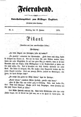 Feierabend (Kissinger Tagblatt) Sonntag 16. Januar 1870