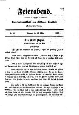 Feierabend (Kissinger Tagblatt) Sonntag 27. März 1870