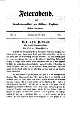 Feierabend (Kissinger Tagblatt) Sonntag 17. April 1870