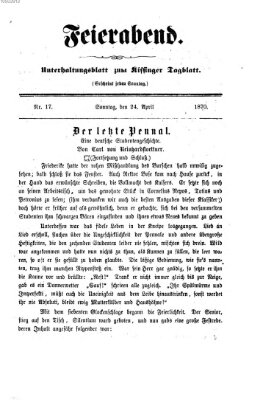 Feierabend (Kissinger Tagblatt) Sonntag 24. April 1870