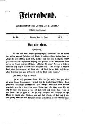 Feierabend (Kissinger Tagblatt) Sonntag 12. Juni 1870