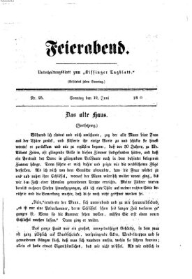 Feierabend (Kissinger Tagblatt) Sonntag 19. Juni 1870