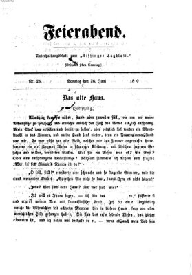 Feierabend (Kissinger Tagblatt) Sonntag 26. Juni 1870