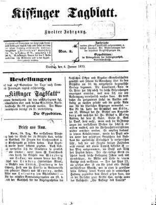 Kissinger Tagblatt Dienstag 4. Januar 1870