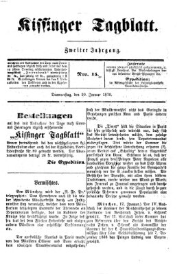 Kissinger Tagblatt Donnerstag 20. Januar 1870