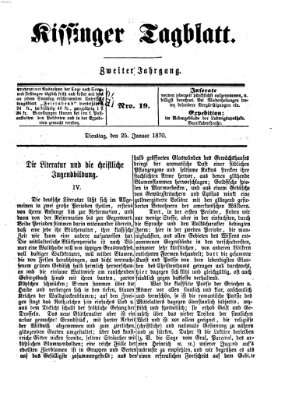 Kissinger Tagblatt Dienstag 25. Januar 1870