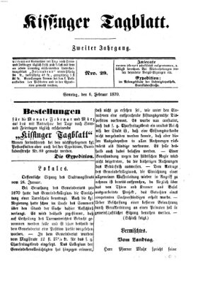 Kissinger Tagblatt Sonntag 6. Februar 1870