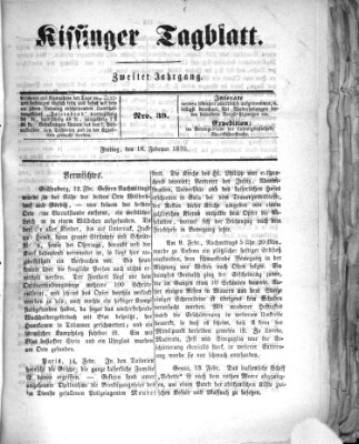 Kissinger Tagblatt Freitag 18. Februar 1870