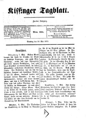 Kissinger Tagblatt Dienstag 10. Mai 1870