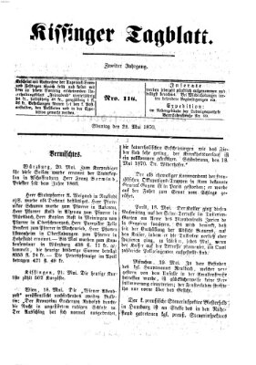 Kissinger Tagblatt Sonntag 22. Mai 1870