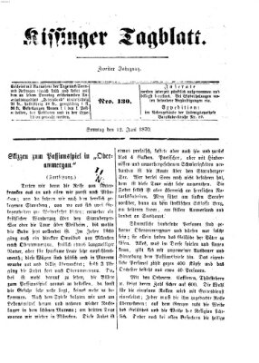 Kissinger Tagblatt Sonntag 12. Juni 1870