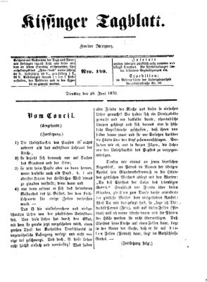 Kissinger Tagblatt Dienstag 28. Juni 1870