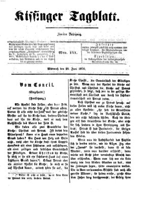 Kissinger Tagblatt Mittwoch 29. Juni 1870