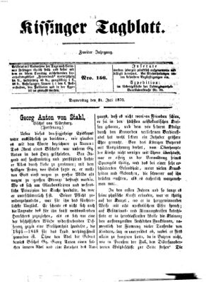 Kissinger Tagblatt Donnerstag 21. Juli 1870