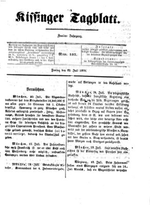 Kissinger Tagblatt Freitag 22. Juli 1870