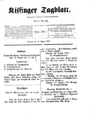 Kissinger Tagblatt Sonntag 14. August 1870