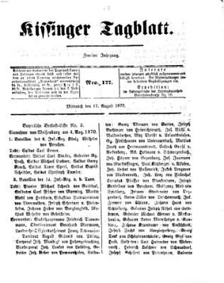 Kissinger Tagblatt Mittwoch 17. August 1870