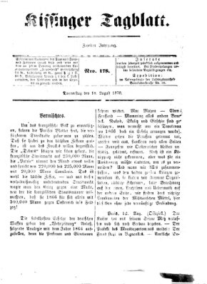 Kissinger Tagblatt Donnerstag 18. August 1870