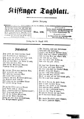 Kissinger Tagblatt Freitag 19. August 1870