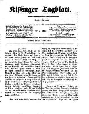 Kissinger Tagblatt Mittwoch 24. August 1870