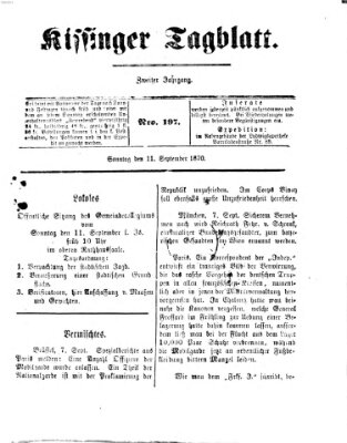 Kissinger Tagblatt Sonntag 11. September 1870