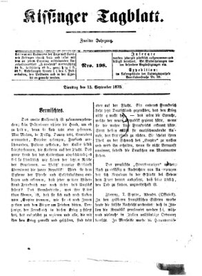 Kissinger Tagblatt Dienstag 13. September 1870