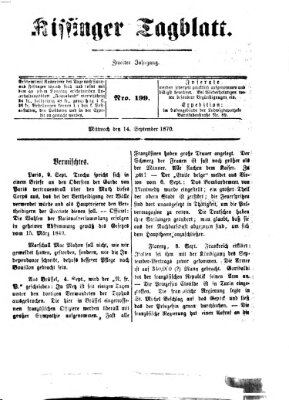 Kissinger Tagblatt Mittwoch 14. September 1870